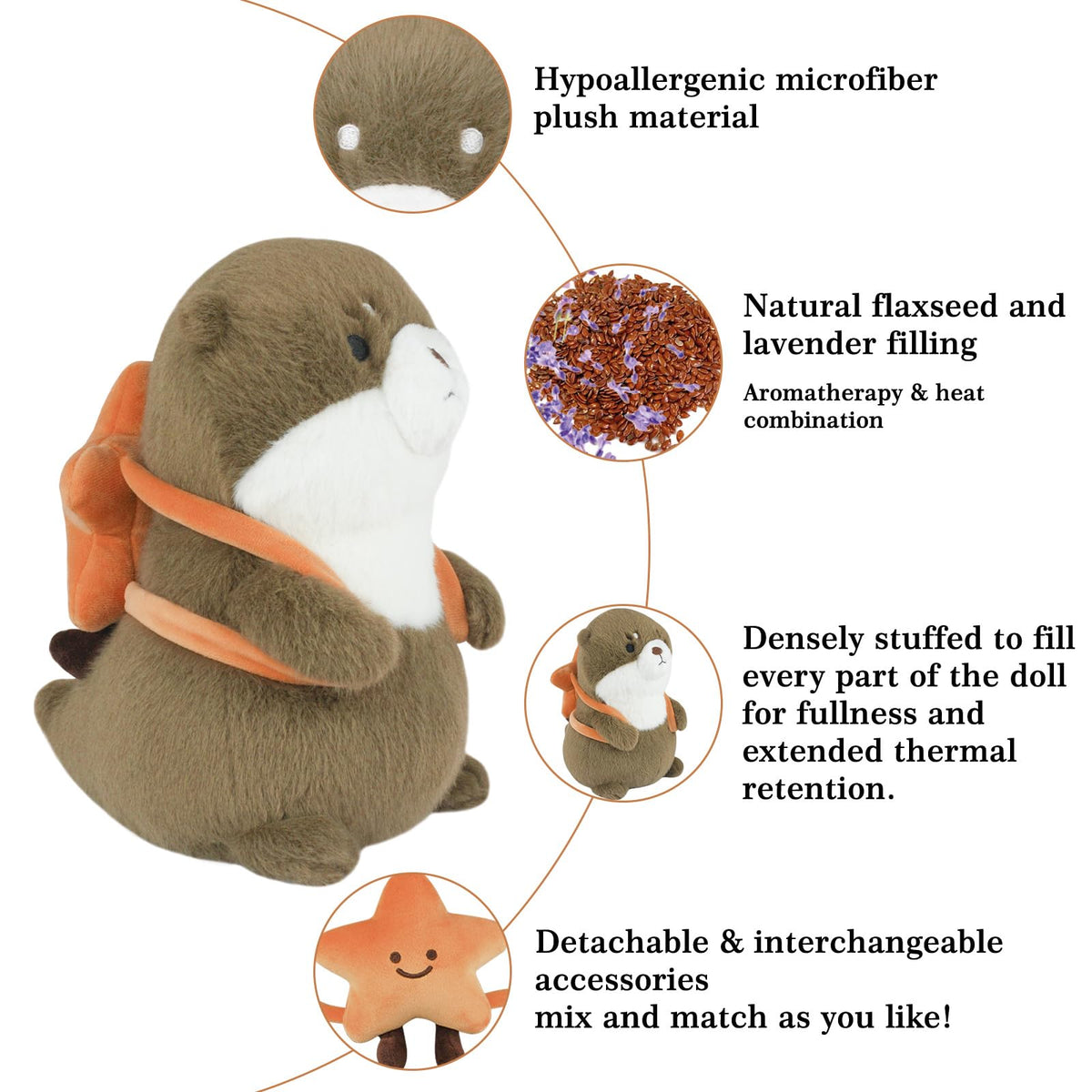 Ayehe otter plush with wearable accessories for quick style updates.