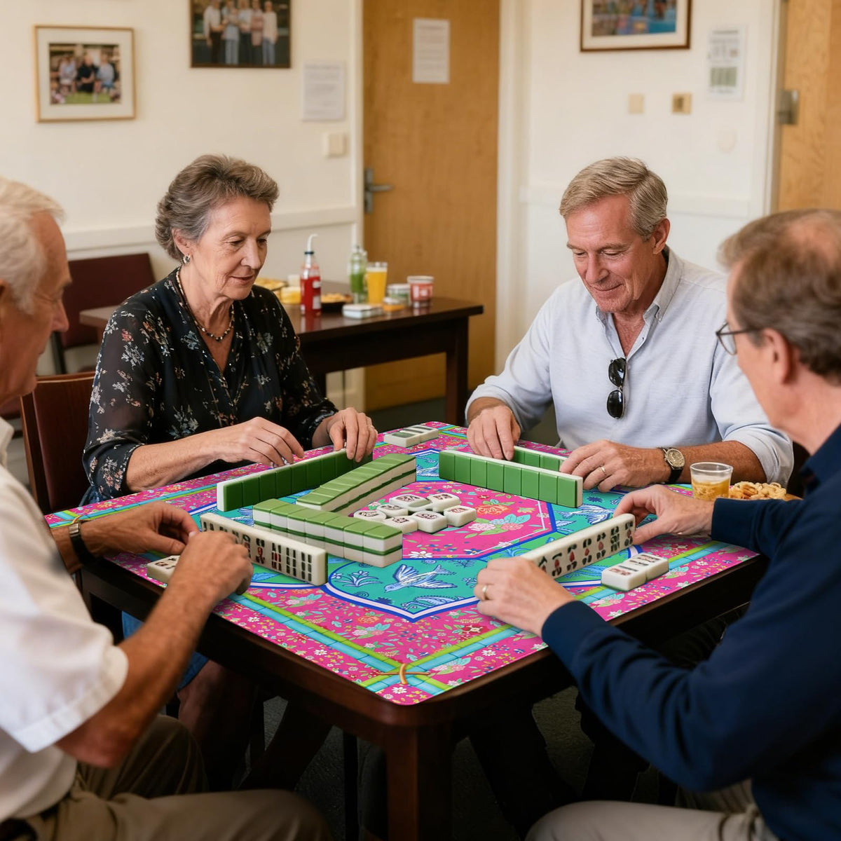 ayehsdogsn mahjong mat waterproof surface cleans up spills quickly