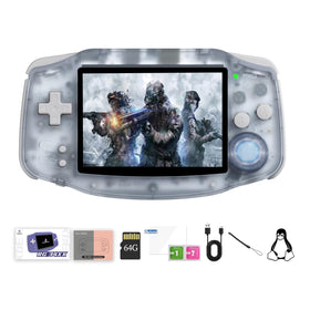 Ayhgicxt RG34XX Glacier Blue front view for on-the-go retro gaming.
