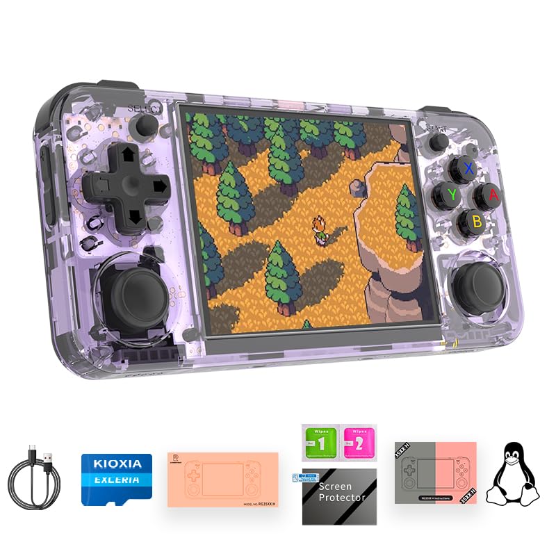 Ayhgicxt RG35XXH front purple view for portable retro gaming