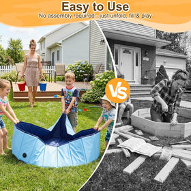 Aywewii Foldable Sandbox durable, safe edges support long-lasting outdoor use.