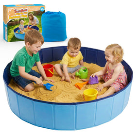 Aywewii Foldable Sandbox in unfolded setup offers quick backyard play.