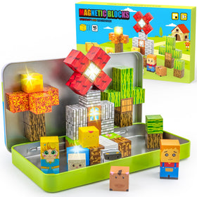 Aywewii magnetic blocks in a travel tin for on-the-go creativity