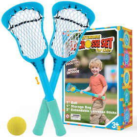 Aywewii retractable lacrosse stick offers adjustable length for growing kids.