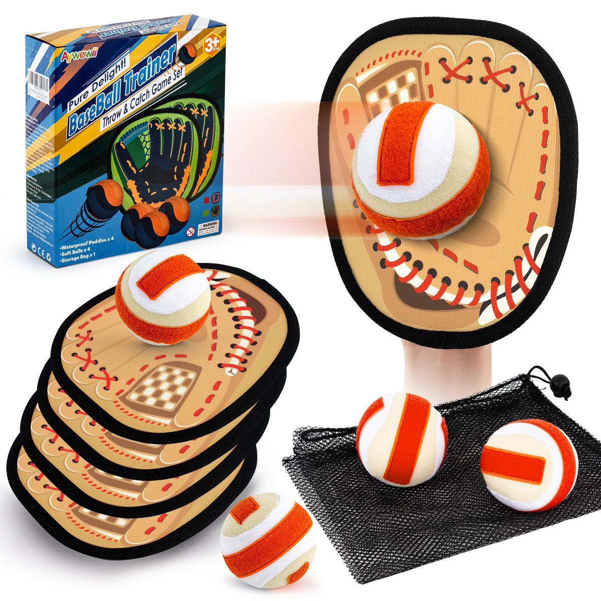Aywewii toss and catch paddles for outdoor family play.