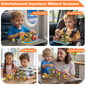 Aywewii blocks click softly with every connection for sensory feedback.