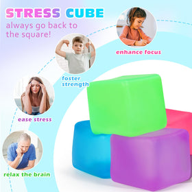 AYXXZJD 4-pack stress cubes showing colorful set for classrooms.