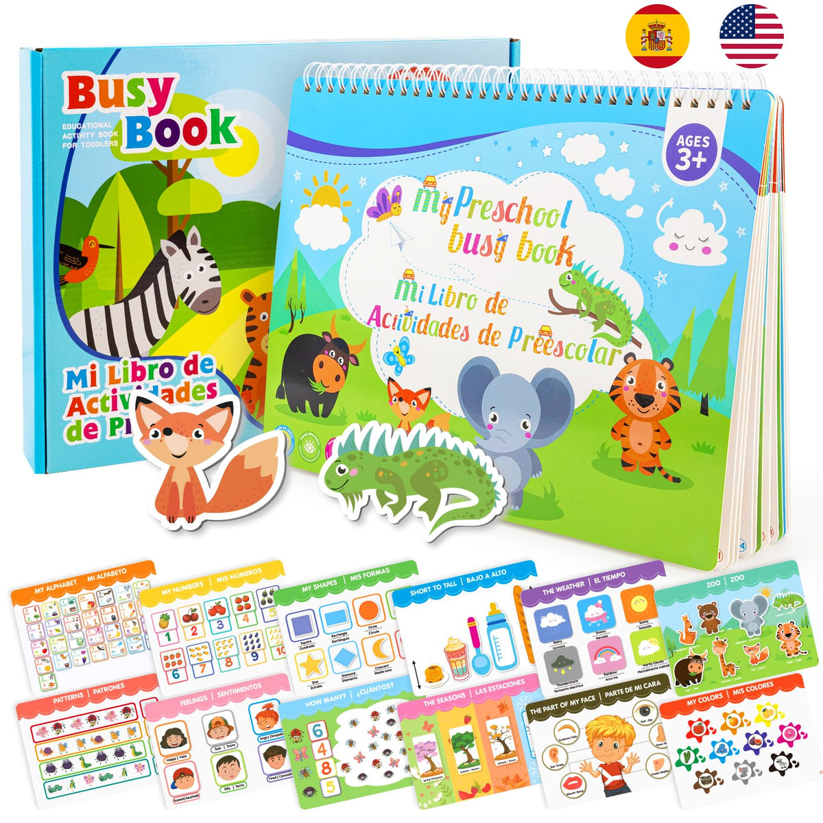 Ayyomo Busy Book cover inviting bilingual learning adventures for toddlers.