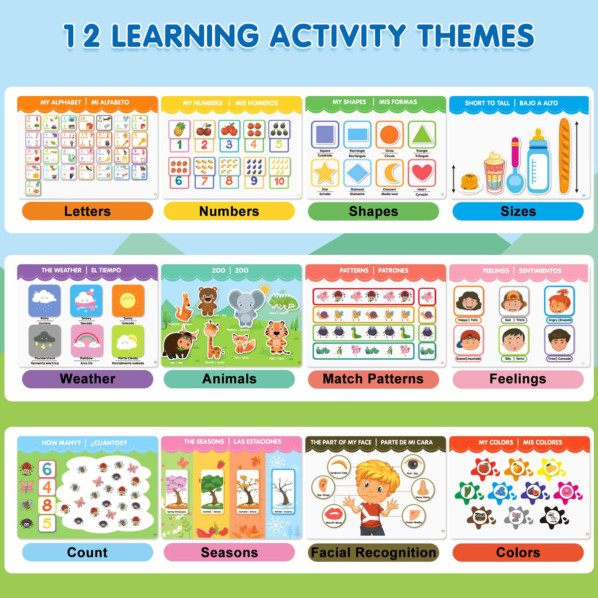 Ayyomo 12 core topics page highlighting color, shapes, and numbers.