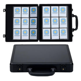 Azamou Premium 9-Pocket Binder front view for secure, portable card storage.