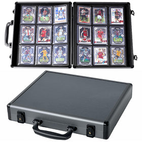 Azamou toploader binder gray front view showing durable storage for 216 cards