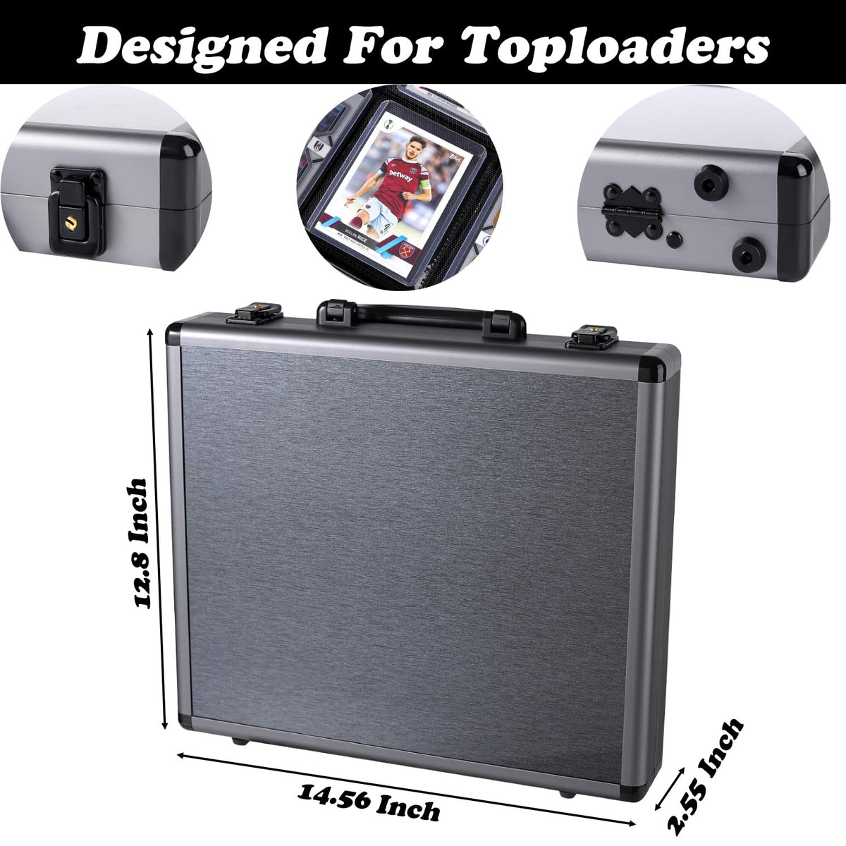 Azamou toploader binder gray interior with 12 pages for organized sleeves