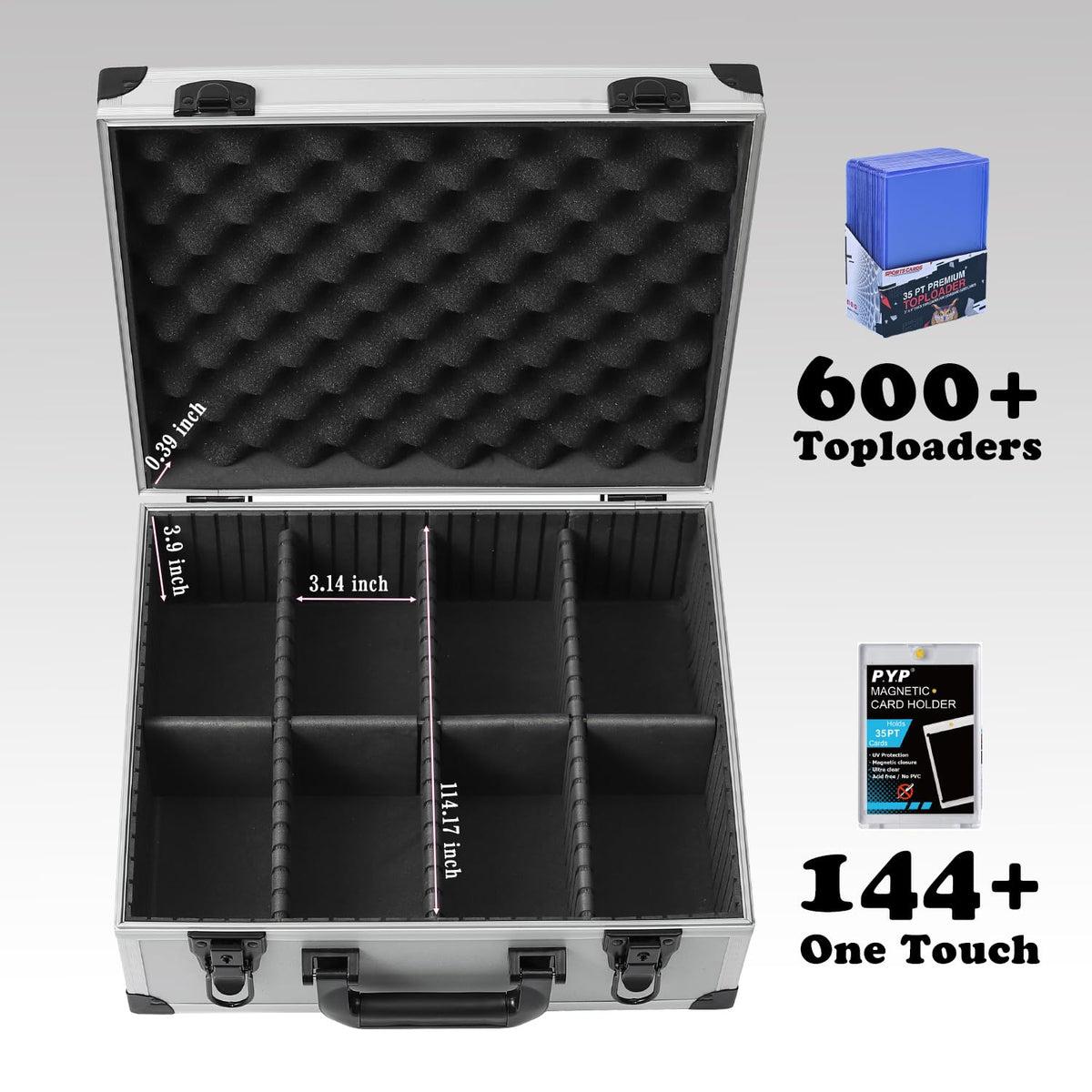 Azamou storage box accommodates 600+ top loaders for scalable card collections.