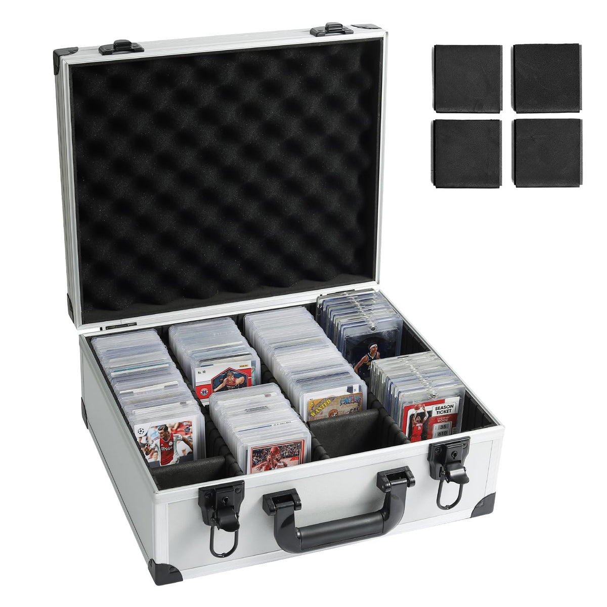 Azamou Toploaders Storage Box interior view shows organized compartments for easy card access.