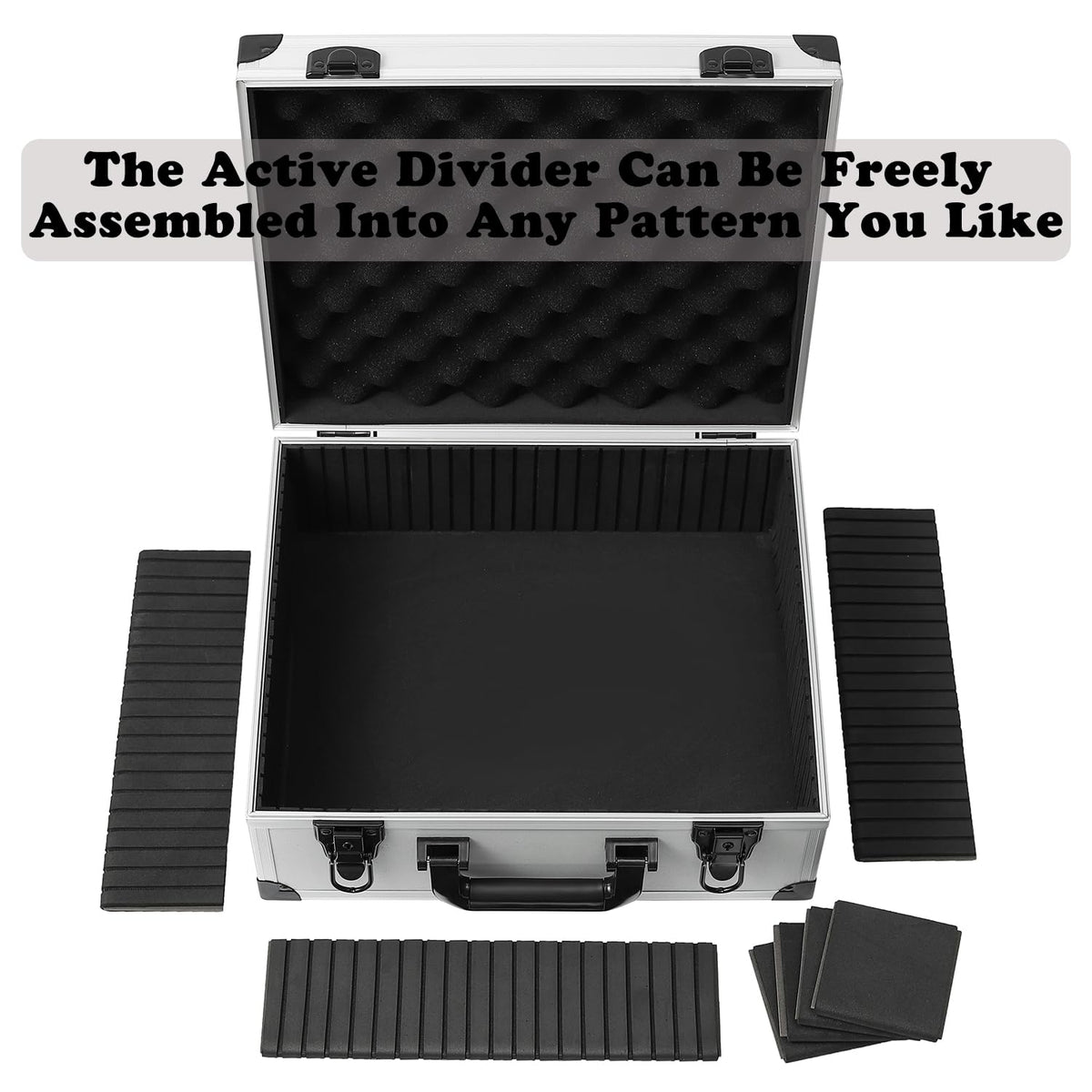 Azamou seven-sponge partitions design enables customizable spacing for 3x4 inch top loaders.