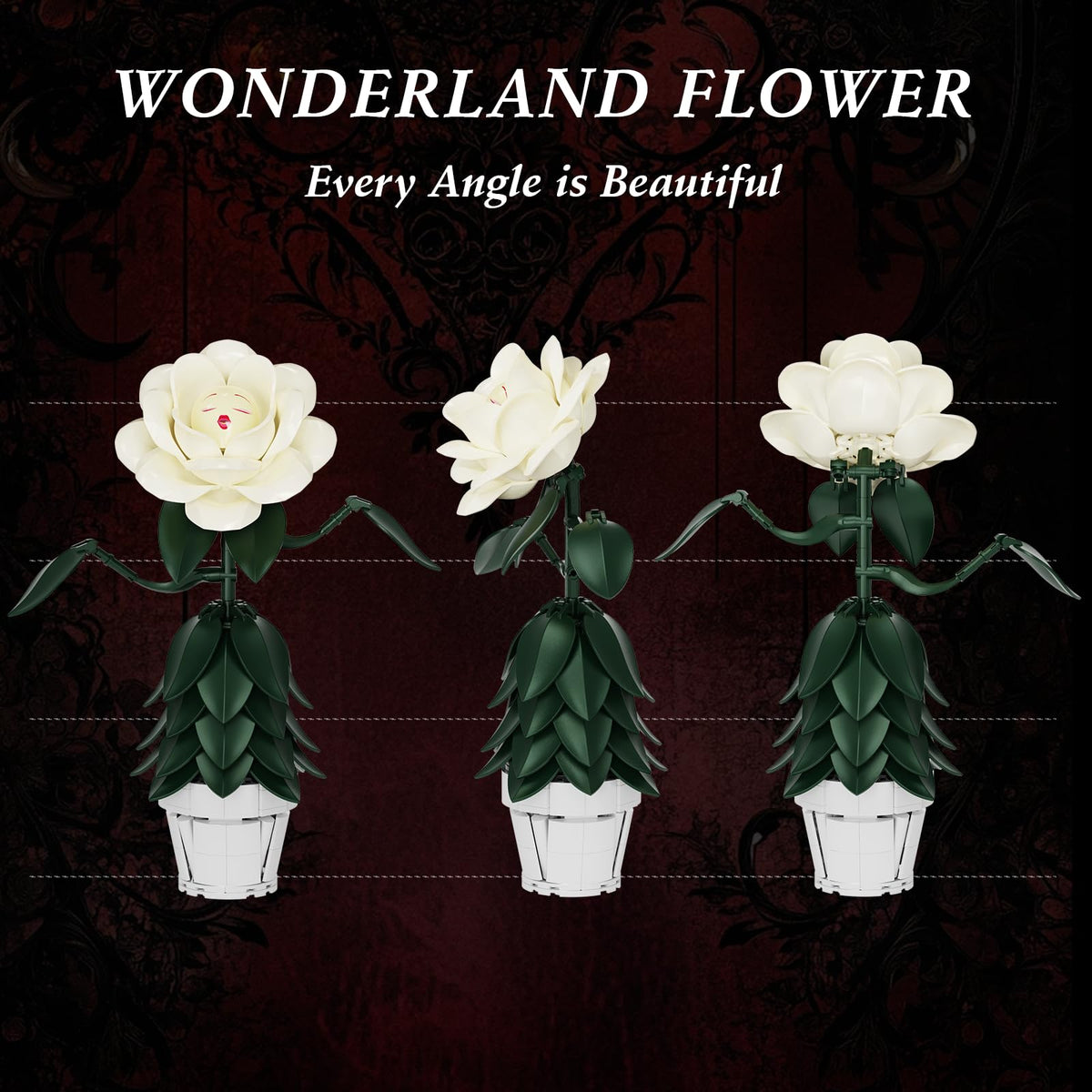 AZBHDTYS Wonderland Flower seven green leaves—dynamic skirt-like layers for movement.