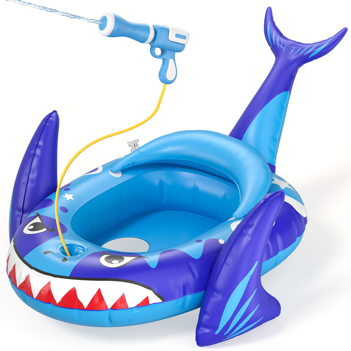 AZDYJL kids shark pool float with water gun for splashy pool time