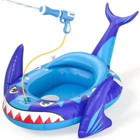 AZDYJL kids shark pool float with water gun for splashy pool time
