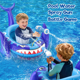 AZDYJL shark design pool float in vibrant colors for sunny days