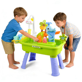 AZTWMYS water table faucet action demonstrates realistic water flow.