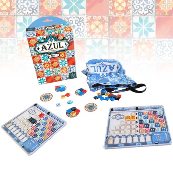 Azul Mini board layout shows compact play area with built-in score tracker.