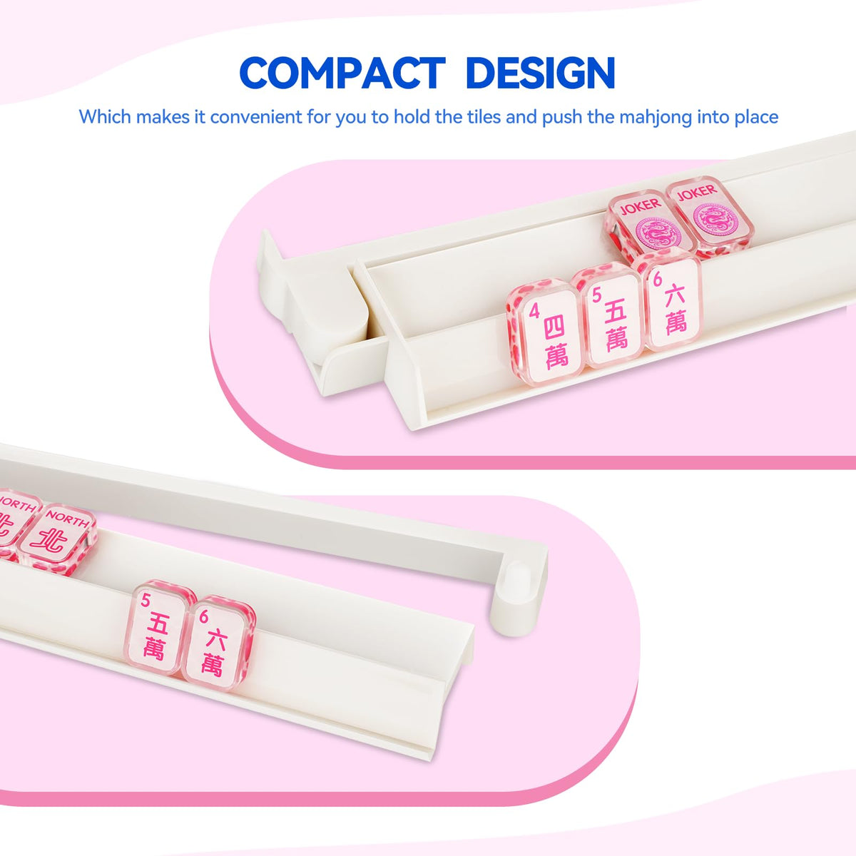 AzulHome 18-inch mahjong rack highlighting ample tile space