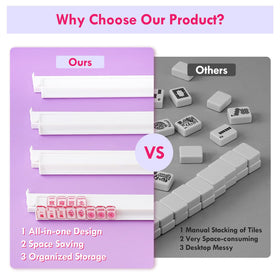 Standard track design on AzulHome rack for easy tile alignment
