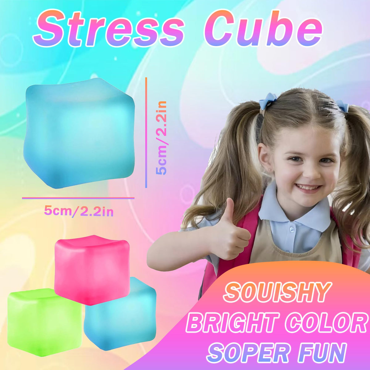 Azurphoric stress cube green, flexible squeeze for steady desk concentration
