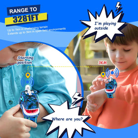 AZYFEI adjustable wristband on dinosaur walkie talkie for a secure hands-free fit.