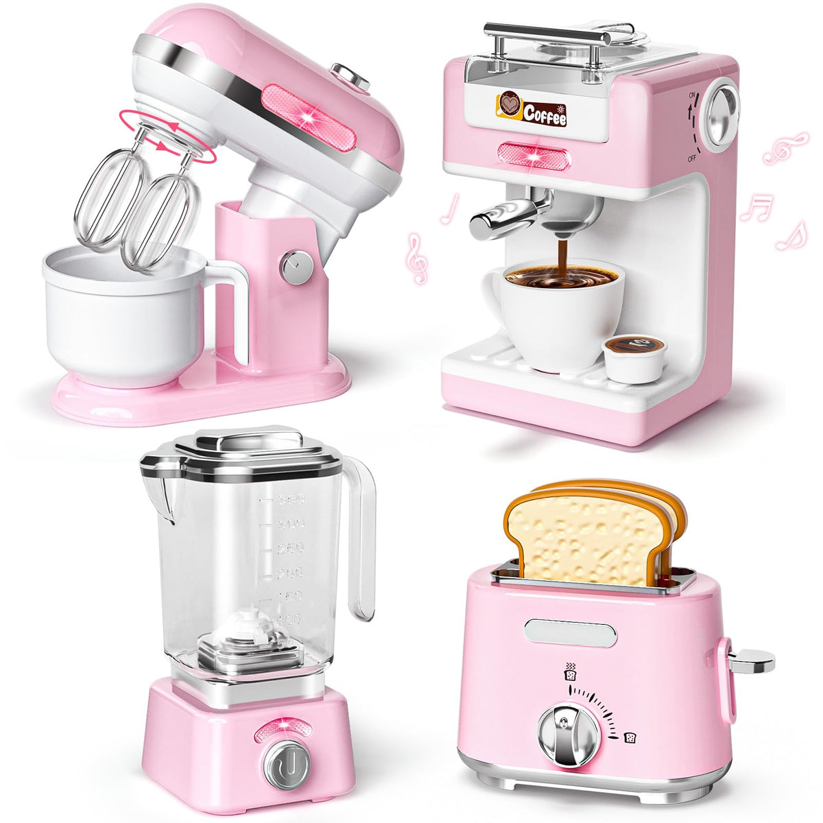 B Bascolor coffee maker toy with lights for immersive pretend play