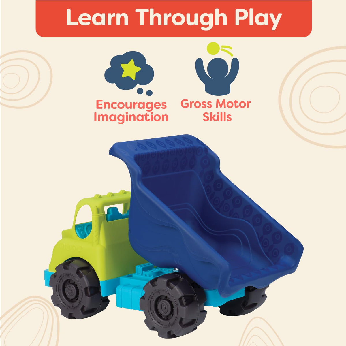 B. toys Colossal Cruiser smooth wheels glide on any surface