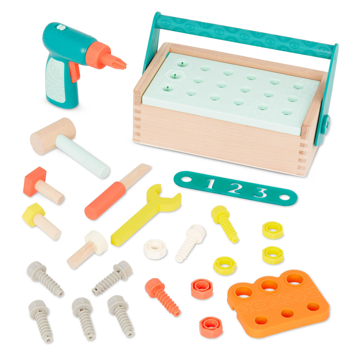 B. toys Fix-n-Play Kit box open inviting hands-on construction play and organization.