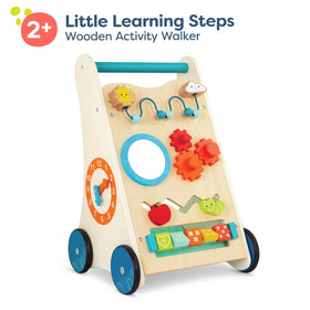 B. toys Little Learning Steps wooden walker bead maze boosts fine motor exploration.