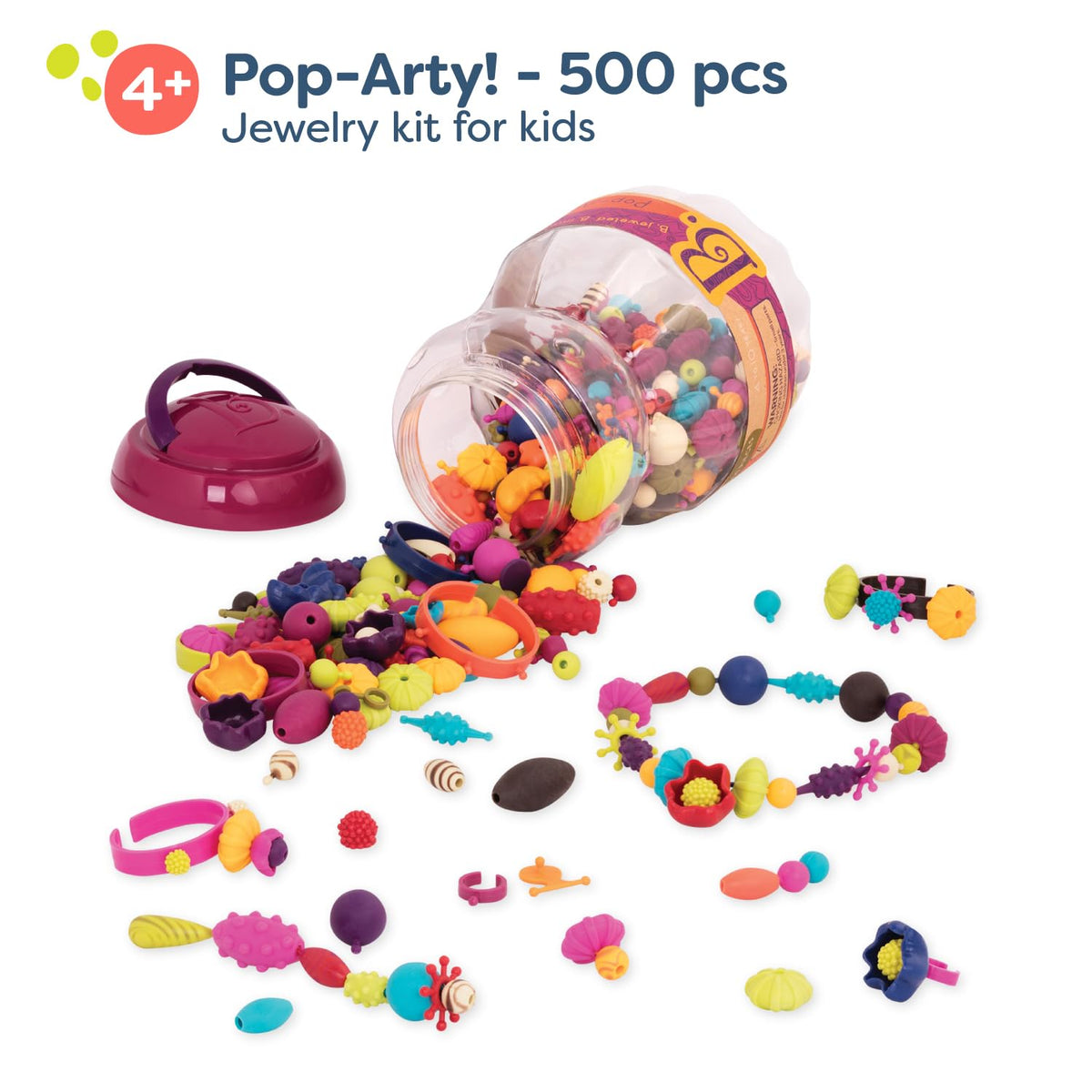 B. toys Pop-Arty 6 bracelets for mix-and-match pretend play.