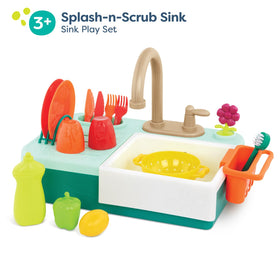 B. toys Splash-n-Scrub Sink offering a realistic faucet for interactive pretend play.