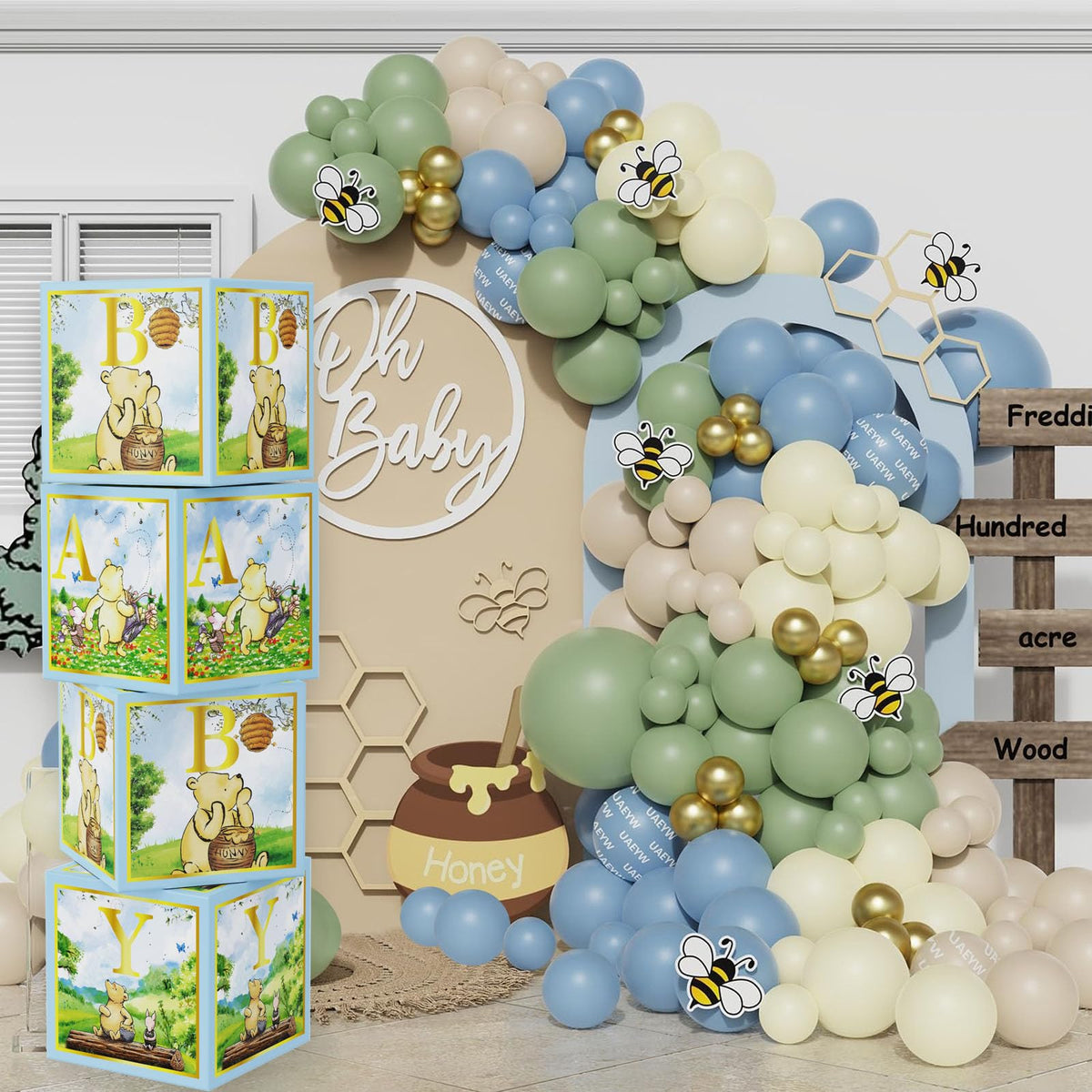 B4b3e lettered box set spells BABY for stylish decor