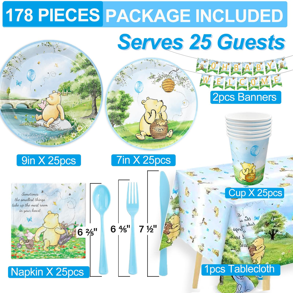 B4b3e Winnie Bear dessert plates add charm to cake moments