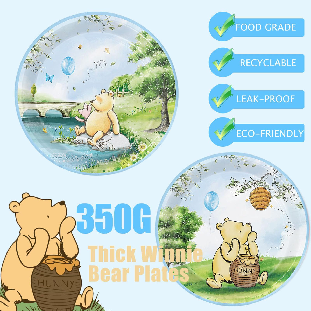 B4b3e Winnie Bear napkins coordinate the table styling