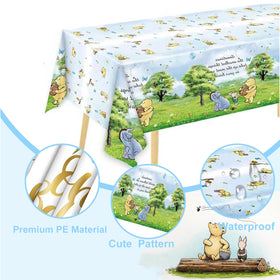 B4b3e Winnie Bear tablecloth creates a cohesive look