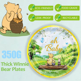 B4b3e Winnie Bear paper cups withstand hot and cold drinks.
