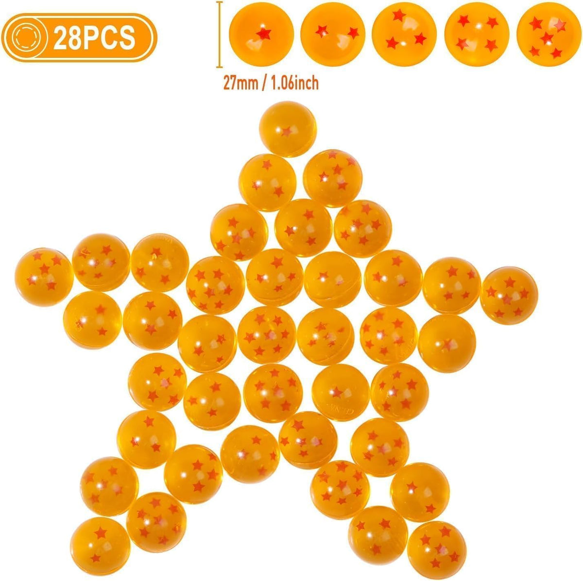 Baarnse anime bouncy ball with 3 stars, colorful desk decor