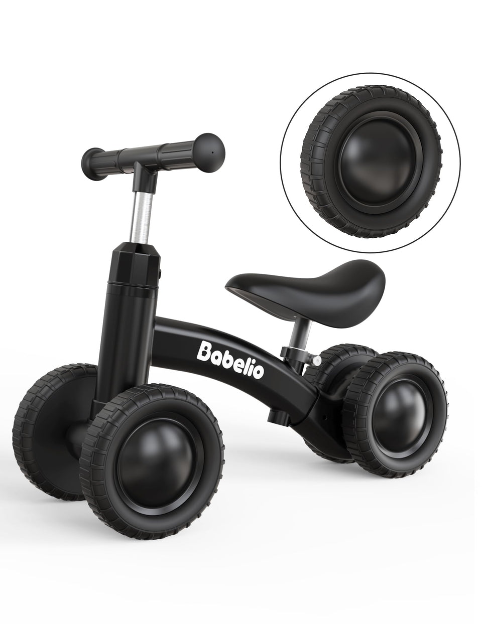 Babelio Baby Balance Bike with off-road tires for stable indoor and outdoor rides.