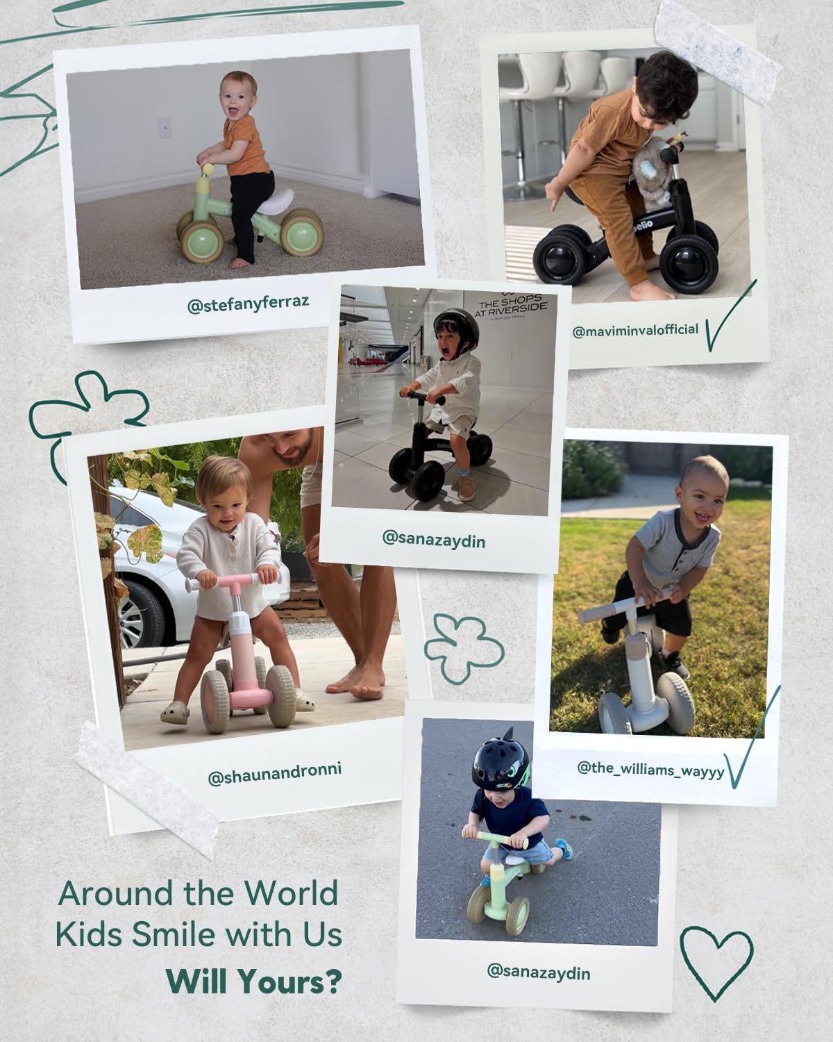 Babelio balance bike in green makes an ideal gift for 1–3 year olds.