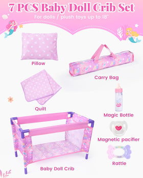 BABESIDE 18inch-doll-compatibility showing spacious nap-time care for dolls.