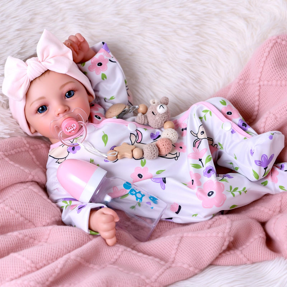 BABESIDE 18-inch reborn doll face detail for realistic play