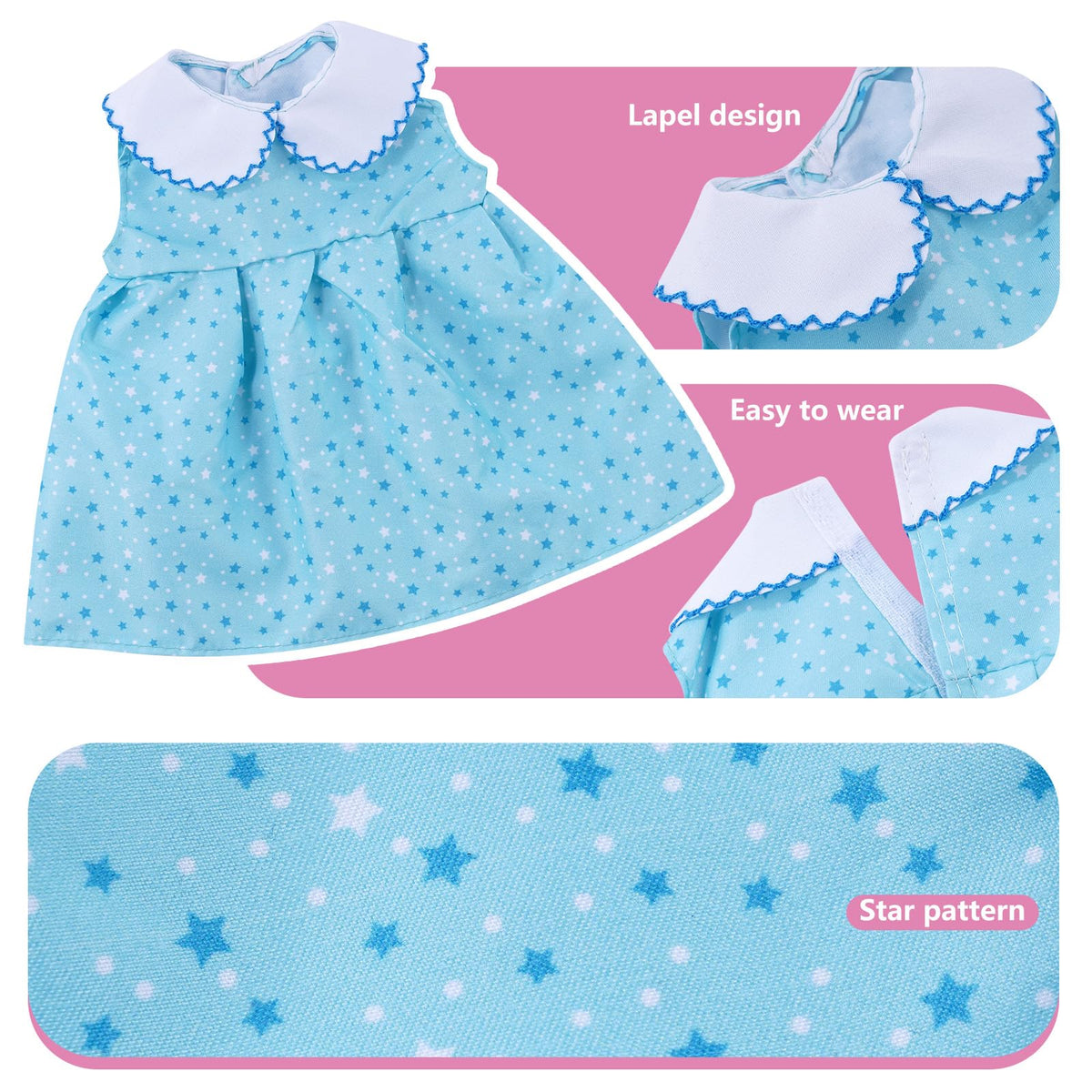 BABESIDE horse-print outfit for 12-16 inch dolls encourages storytelling