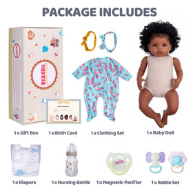 BABESIDE accessories include pacifier and bottle for nurturing role-play