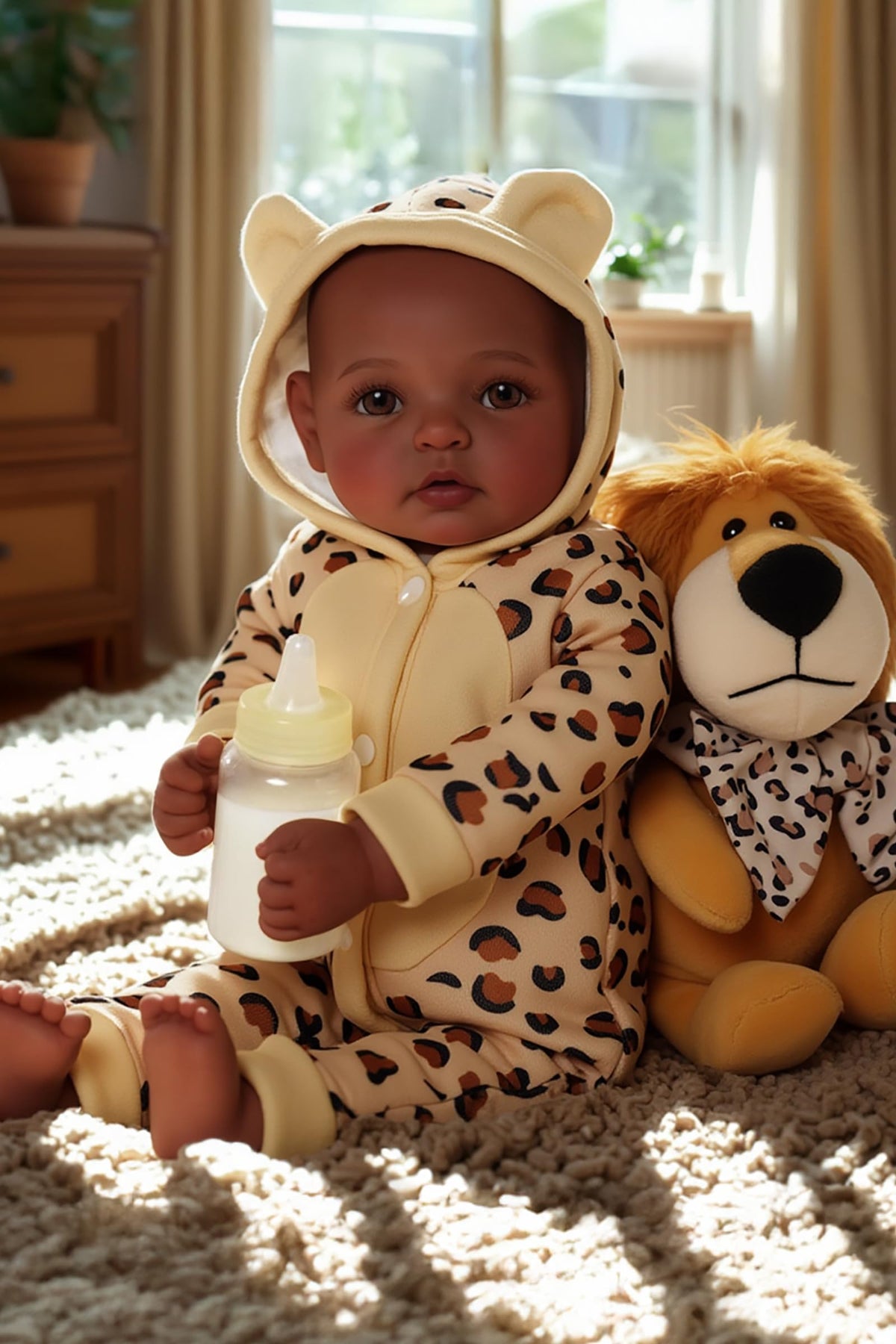 BABESIDE adorable lifelike 17-inch black baby doll ready for pretend play