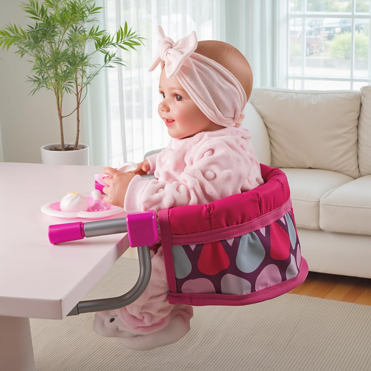 BABESIDE high chair supports storytelling and nurturing role play at home