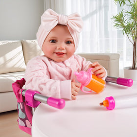 BABESIDE portable high chair for on-the-go playdates and tidy storage